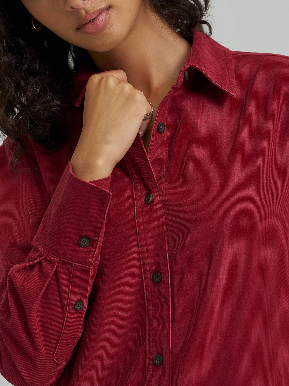 Women's Classic Button Down Corduroy Shirt - view 4