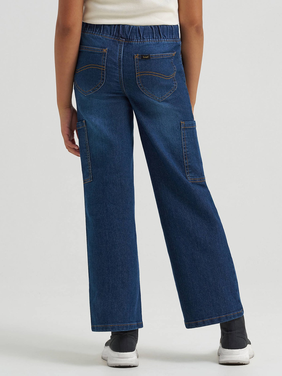 Girl's Wide Leg Cargo Pull On Jean - view 3