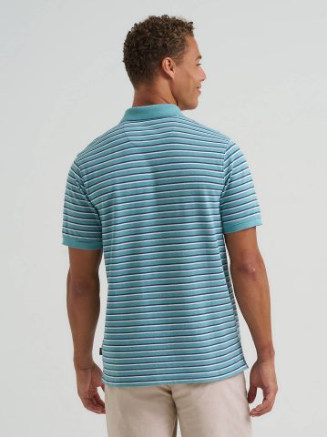 Men's Stripe Mini Pique Polo Shirt