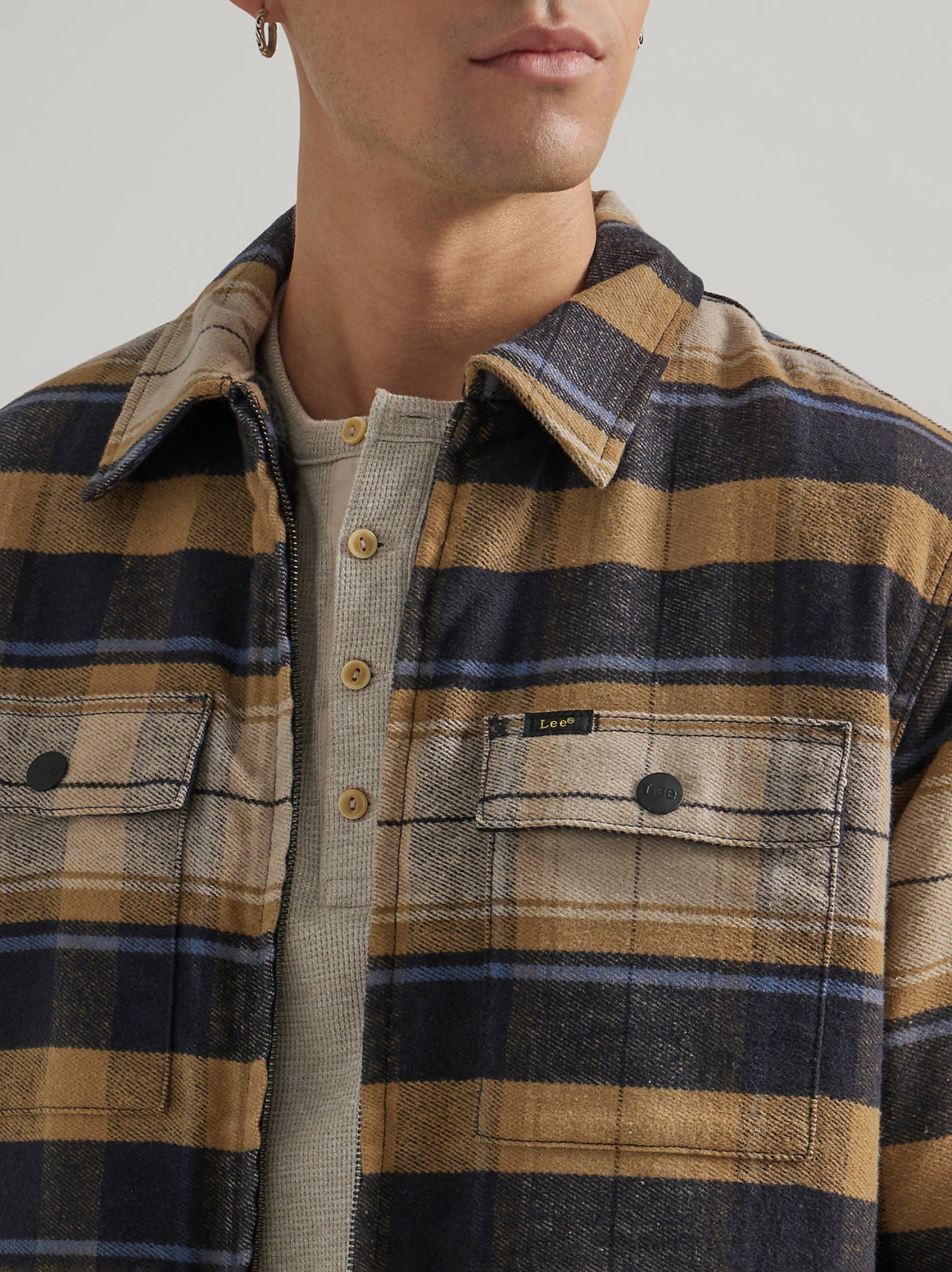 Men's Sherpa Lined Flannel Overshirt - view 3
