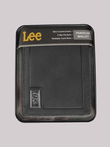Men's Metal Logo Tumbled Passcase Wallet