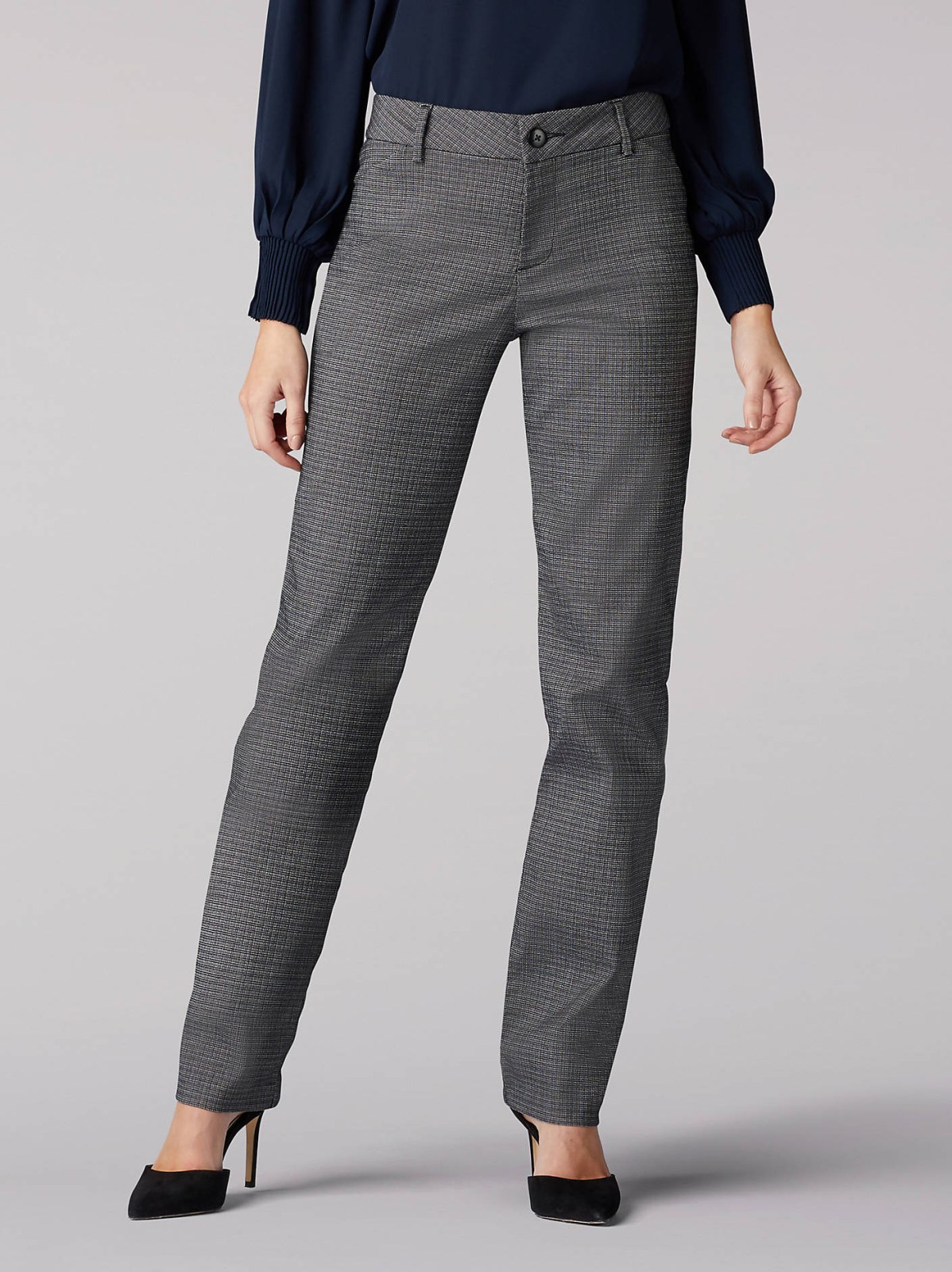 Women's Wrinkle Free Relaxed Fit Straight Leg Pant (Petite)