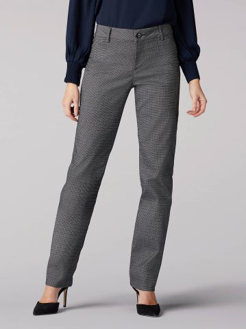 Women's Wrinkle Free Relaxed Fit Straight Leg Pant (Petite)