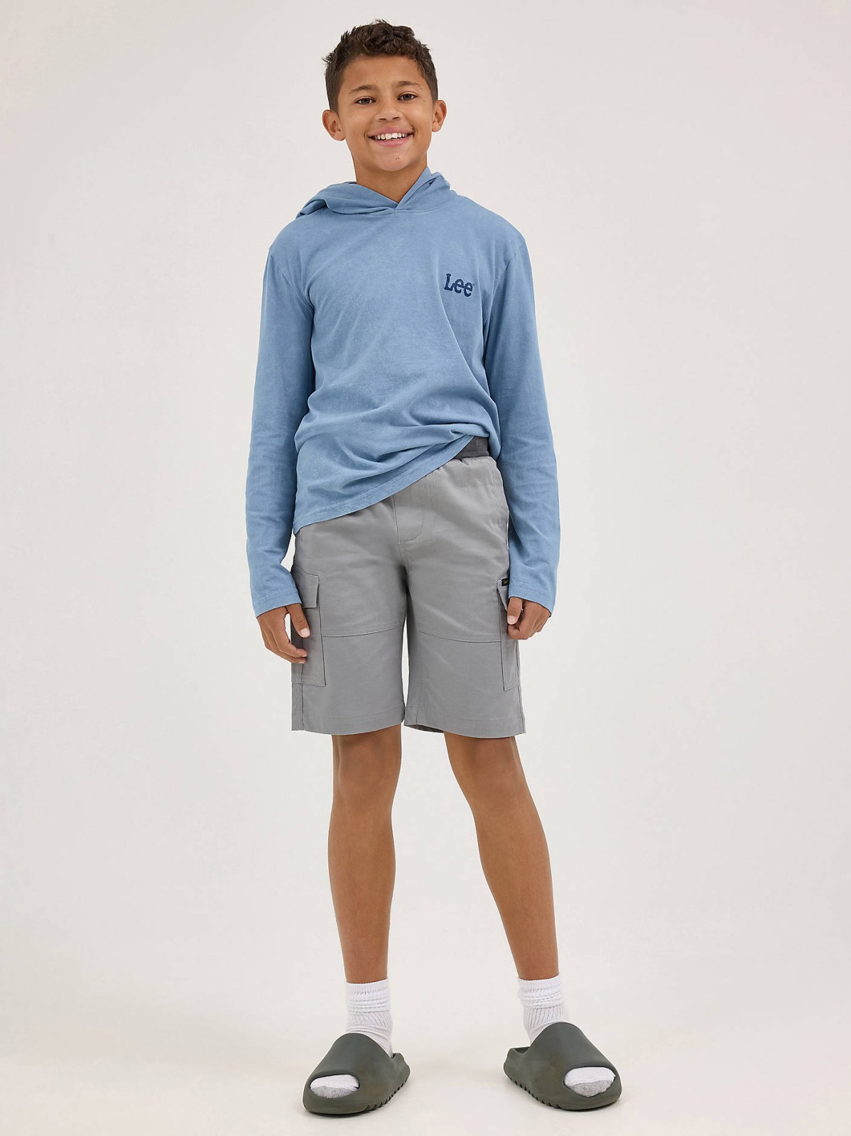Boy's Oil Wash Hooded Jersey Logo Tee - view 4