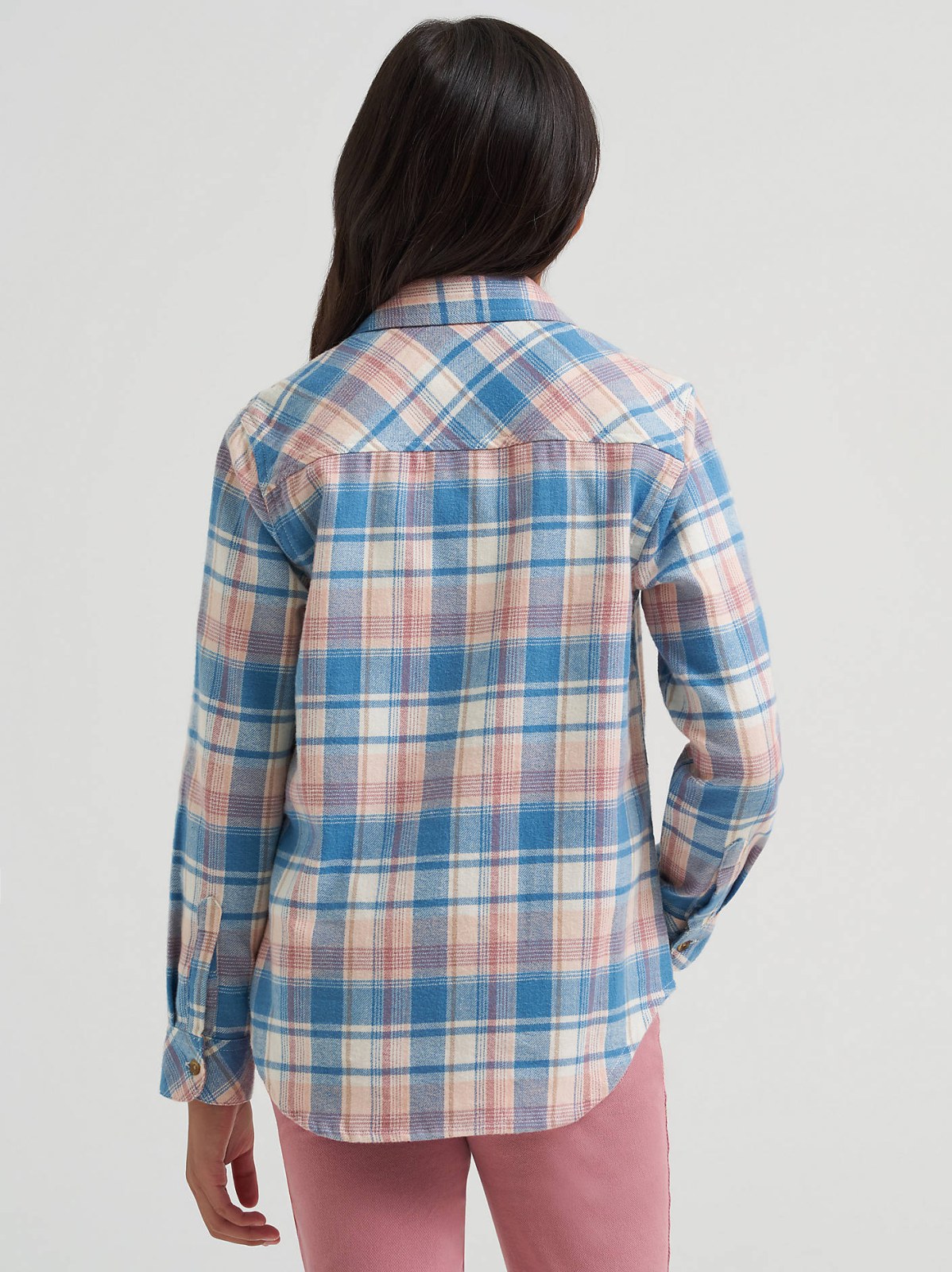Girl's One Pocket Plaid Flannel Shirt - view 2
