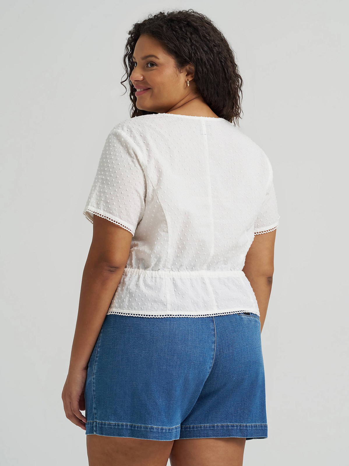 Women's Button Front Tie Top (Plus) - view 2