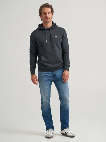 Men's Logo Patch Solid Hoodie