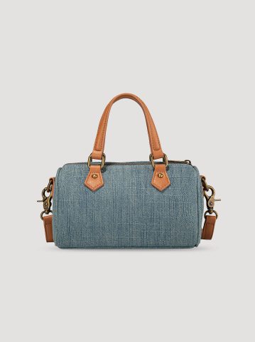 Women's Denim Barrel Bag