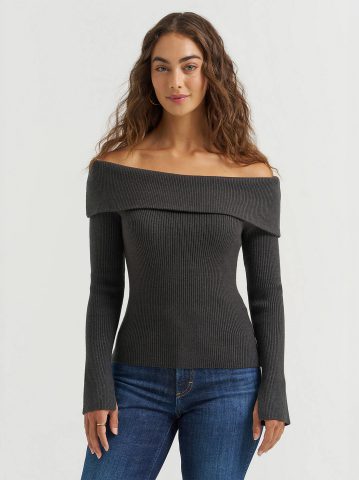 Women's Off The Shoulder Ribbed Sweater