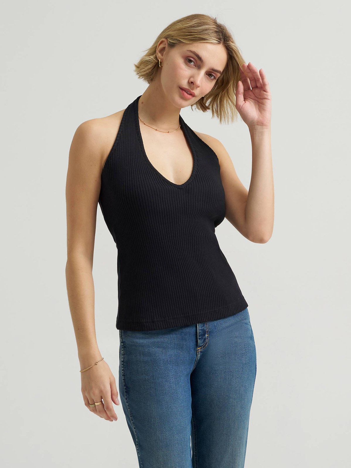 Women's Rib Knit Halter Top
