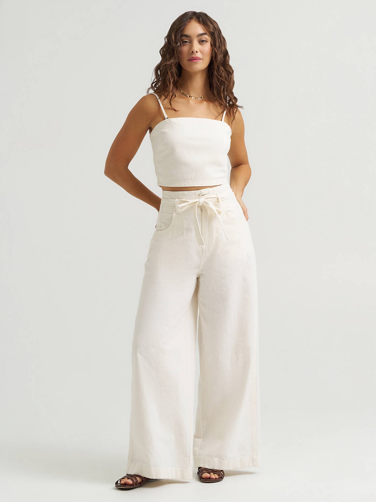 Women's High Rise Pleated Linen Trouser Pant - view 2