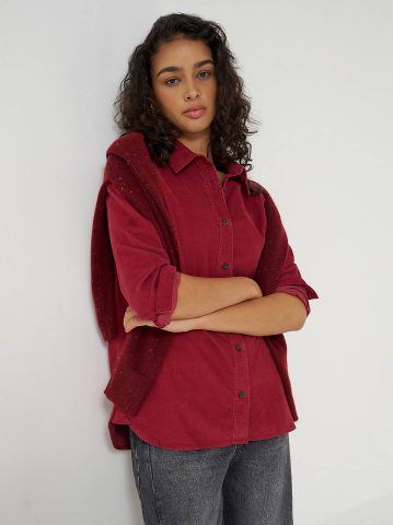 Women's Classic Button Down Corduroy Shirt
