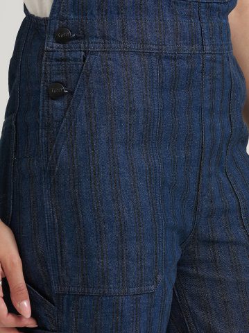 Women's Premium Hickory Stripe Slim Straight Overall