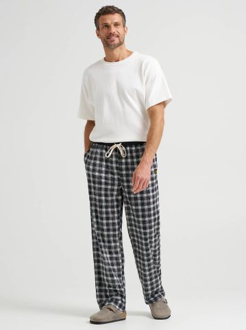 Men's Plaid Lounge Pant with Contrast Waistband
