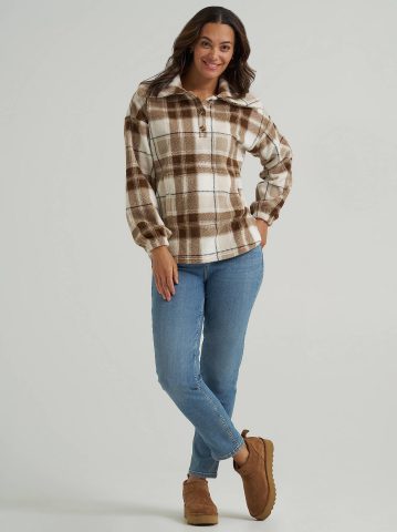 Women's Printed Sherpa Pullover