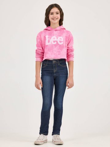 Girl's Tie Dye Crop Logo Hoodie