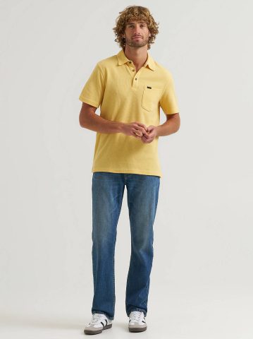 Men's Lightweight Waffle Knit Polo Shirt