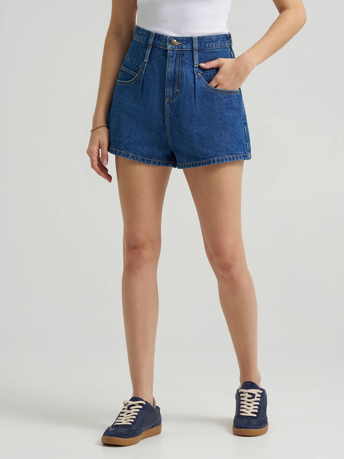 Women's 100% Cotton High Rise Flirty Denim Short - view 3