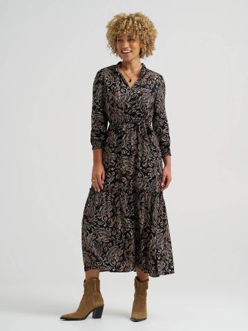 Women's Long Sleeve Printed Maxi Dress Women's Long Sleeve Printed Maxi Dress