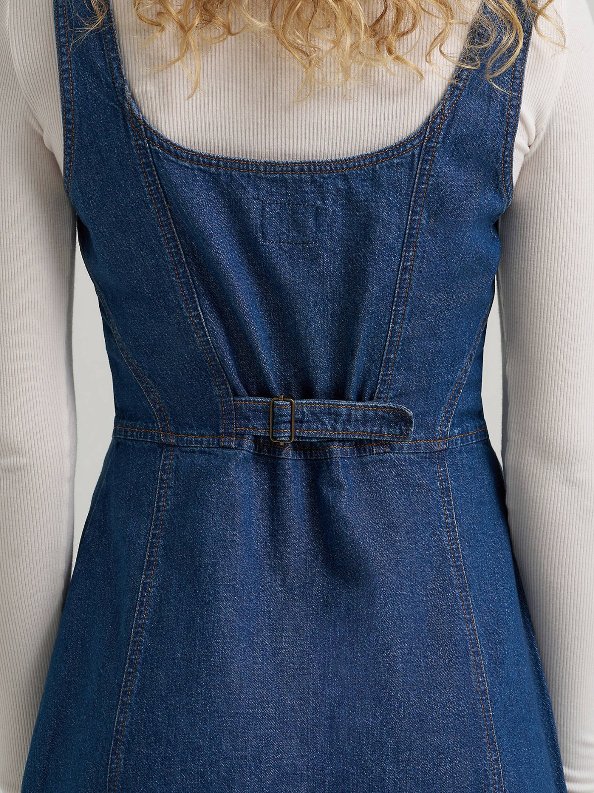 Women's Seamed Denim Mini Dress - view 5