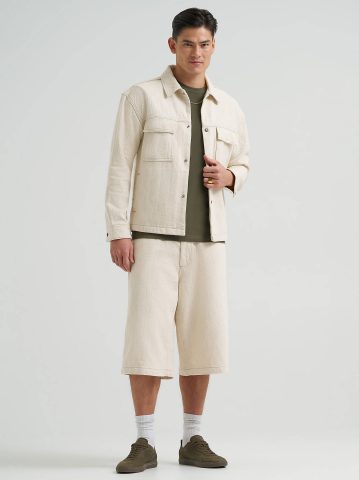 Men's Oversized Jacquard Snap Front Shirt