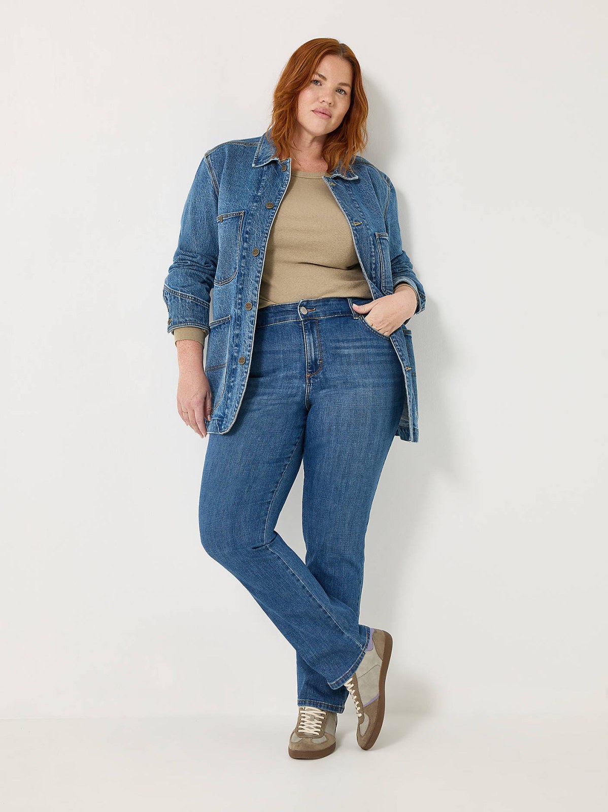 Women’s Stretch Relaxed Fit Straight Leg Jean (Plus) - view 7