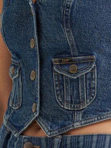 Women's Denim Bow Vest