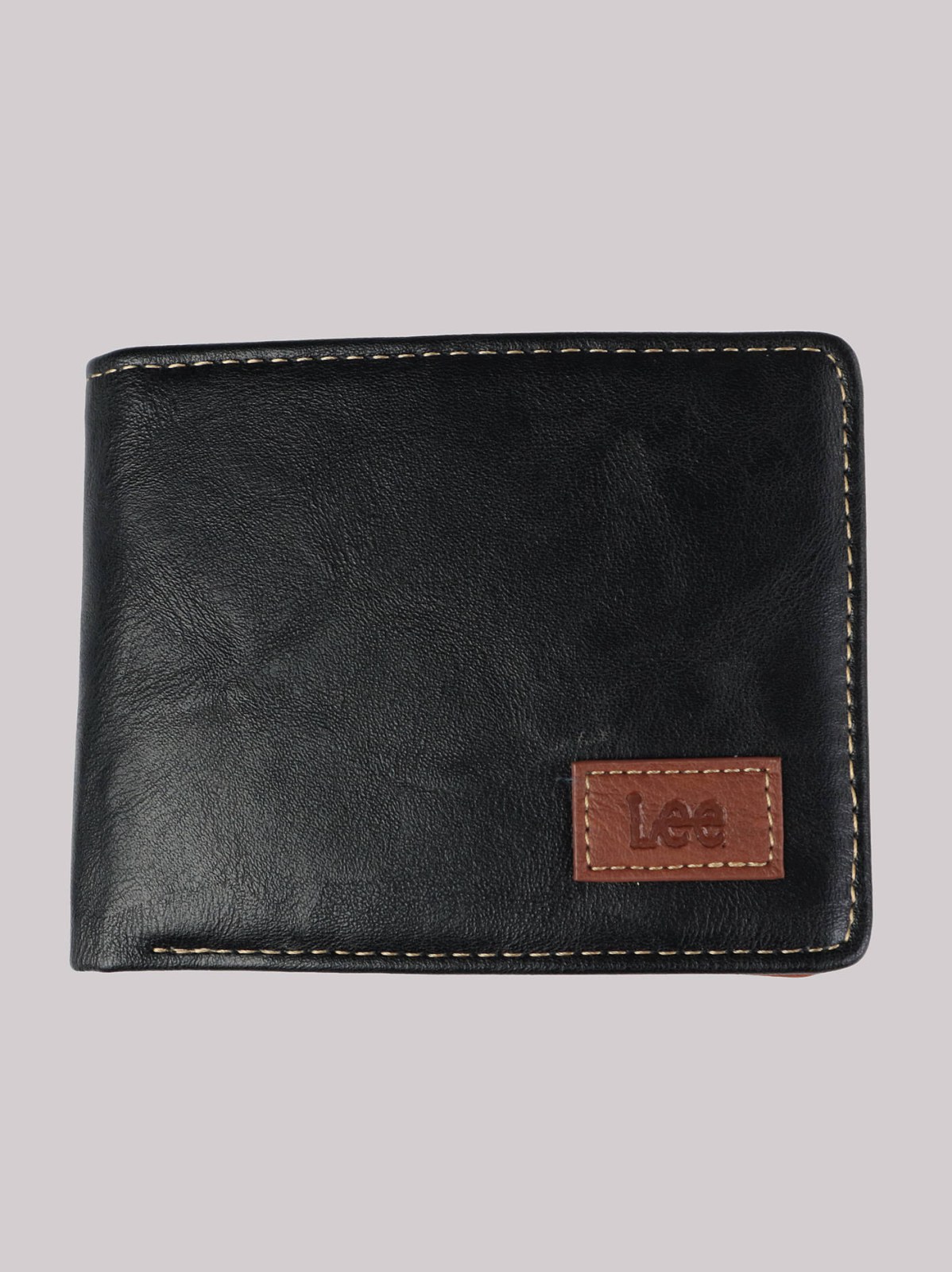Men's Embossed Logo Patch Tumbled Bifold Wallet