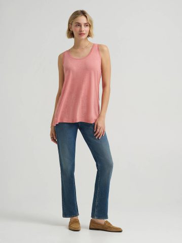 Women's Solid Scoop Neck Linen Tank Top