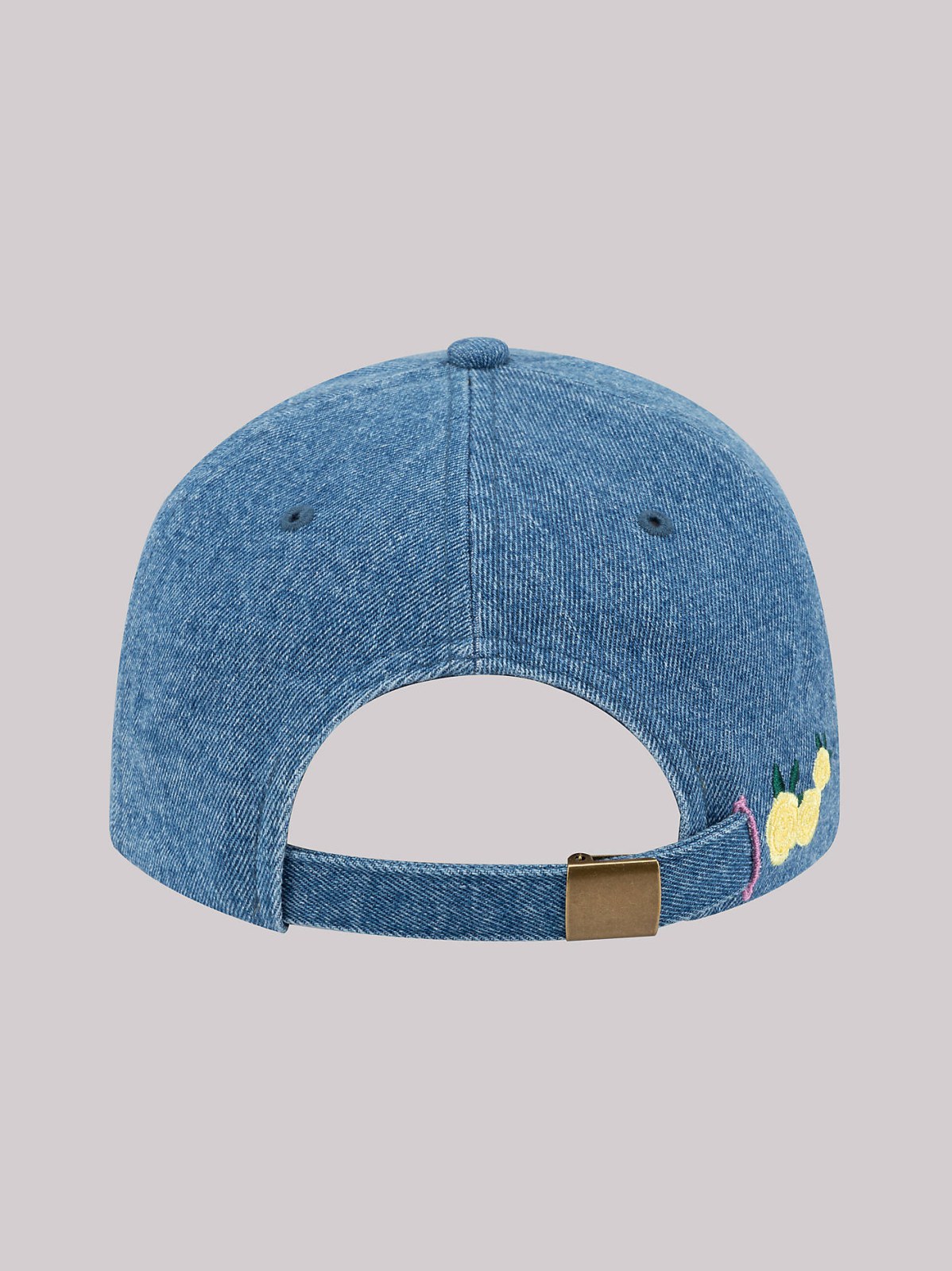 Women's Flower Embroidered Denim Dad Cap - view 4