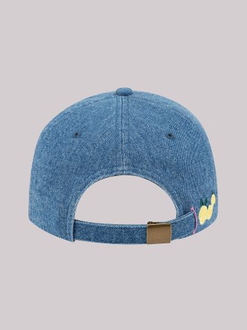 Women's Flower Embroidered Denim Dad Cap