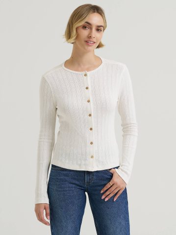 Women's Pointelle Cardigan Sweater