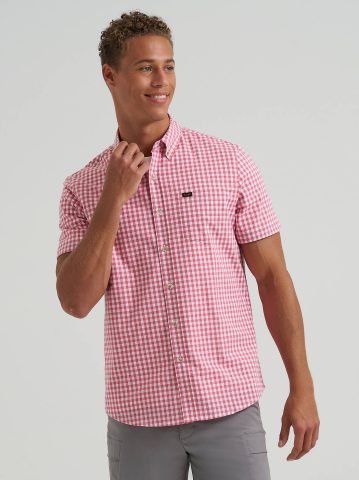 Men's One Pocket Plaid Button Down Shirt