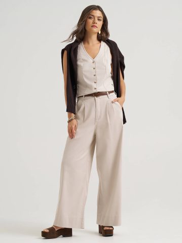 Women's Button Front Tie Vest