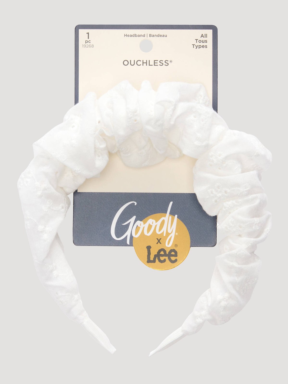 Women's Goody x Lee White Ruched Headband, 1ct - view 3