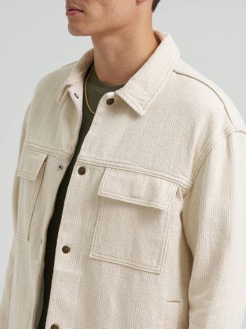 Men's Oversized Jacquard Snap Front Shirt