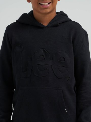 Boy's Embossed Logo Fleece Hoodie