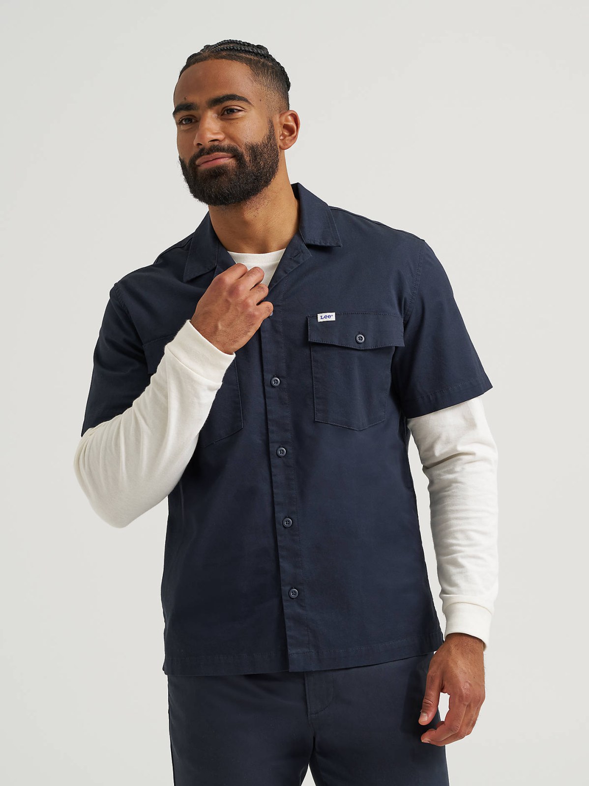 Men's Short Sleeve Relaxed Fit Button Down Workshirt