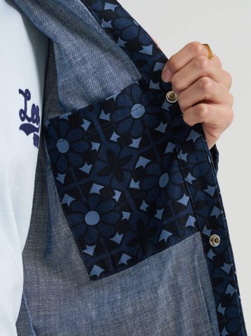 Men's Geo Snap Front Denim Jacket