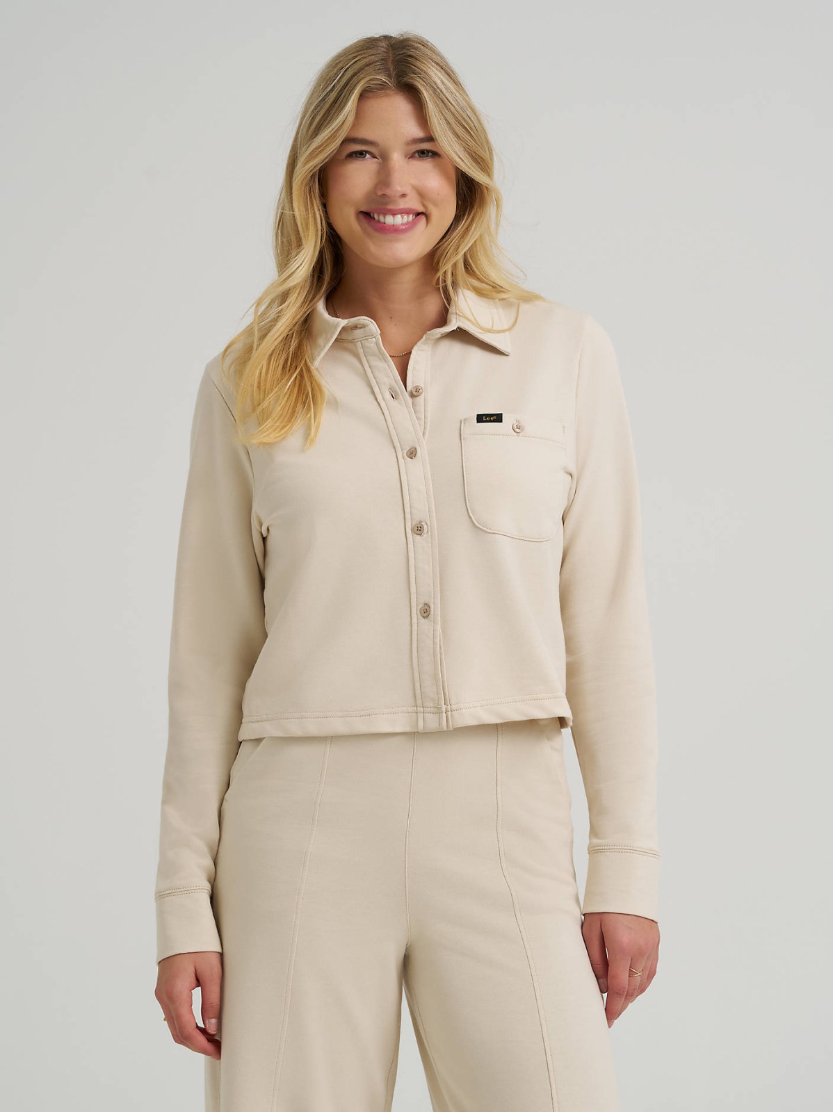 Women's All Purpose Solid Knit Button Down Shirt