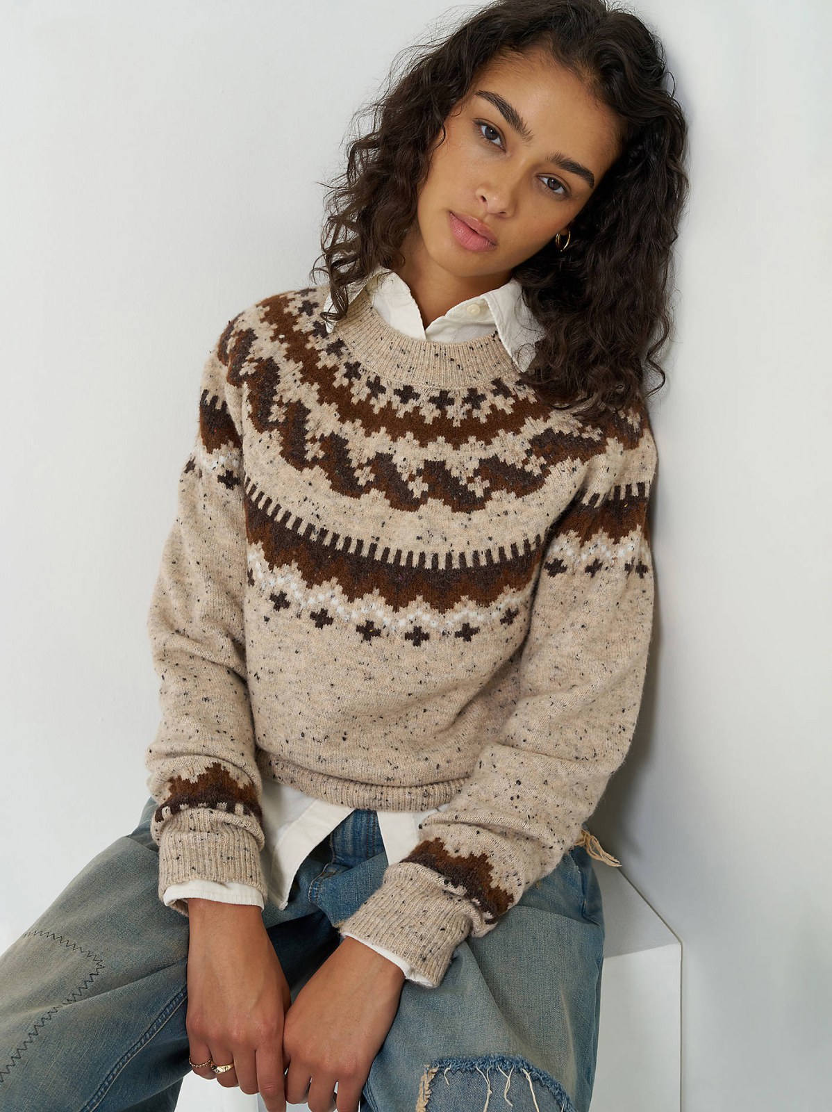 Women's Wool Blend Fair Isle Sweater