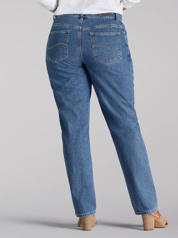 Women’s 100% Cotton Relaxed Fit Straight Leg Jean (Plus) — alternate view