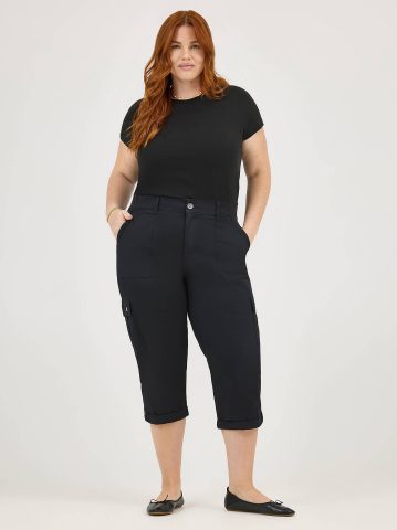 Women's Ultra Lux Comfort with Flex-To-Go Relaxed Fit Cargo Capri (Plus) Women's Ultra Lux Comfort with Flex-To-Go Relaxed Fit Cargo Capri (Plus)