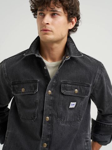 Men's Relaxed Fit Workwear Denim Overshirt — alternate view