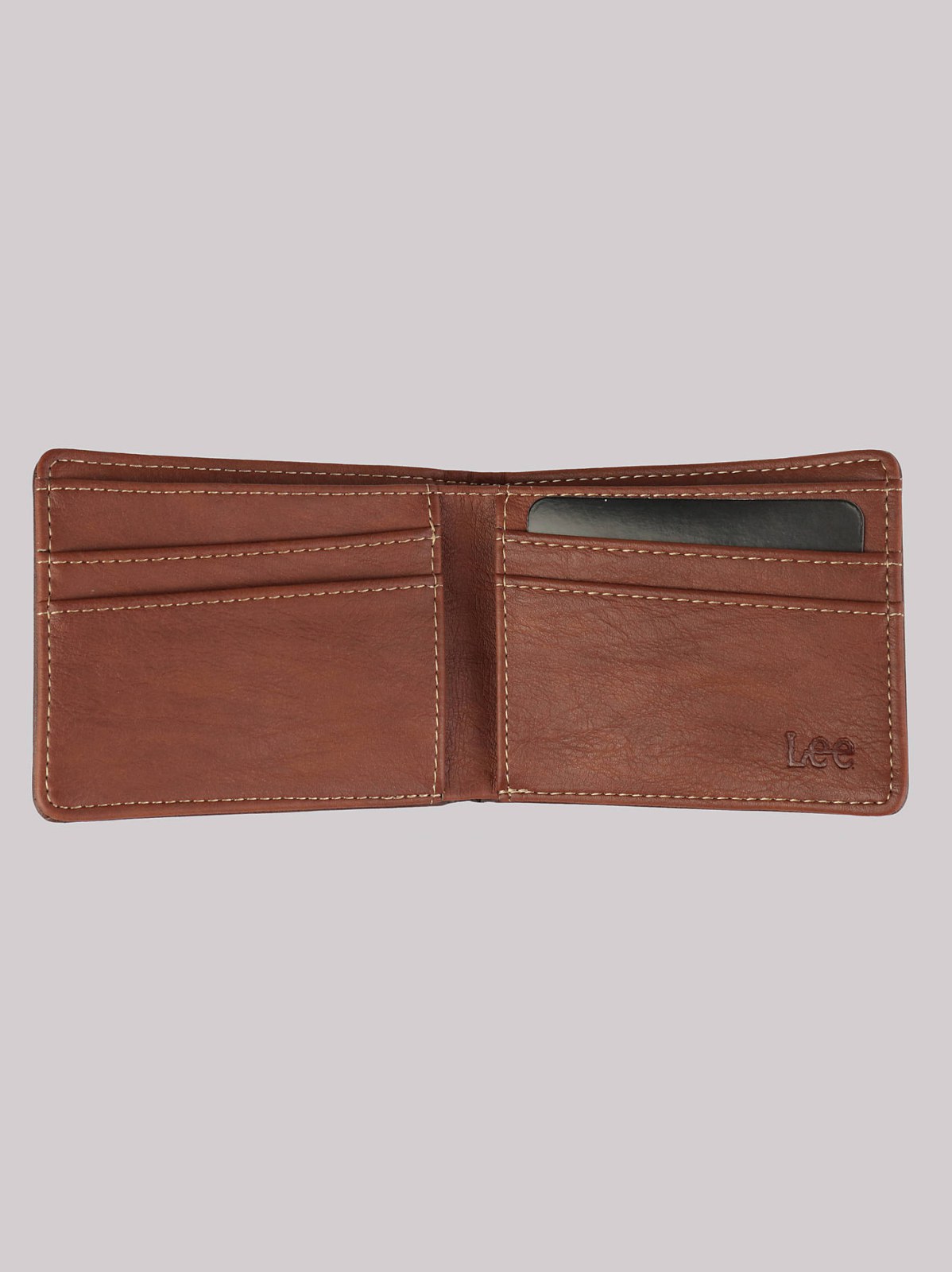 Men's Embossed Logo Patch Tumbled Bifold Wallet - view 2