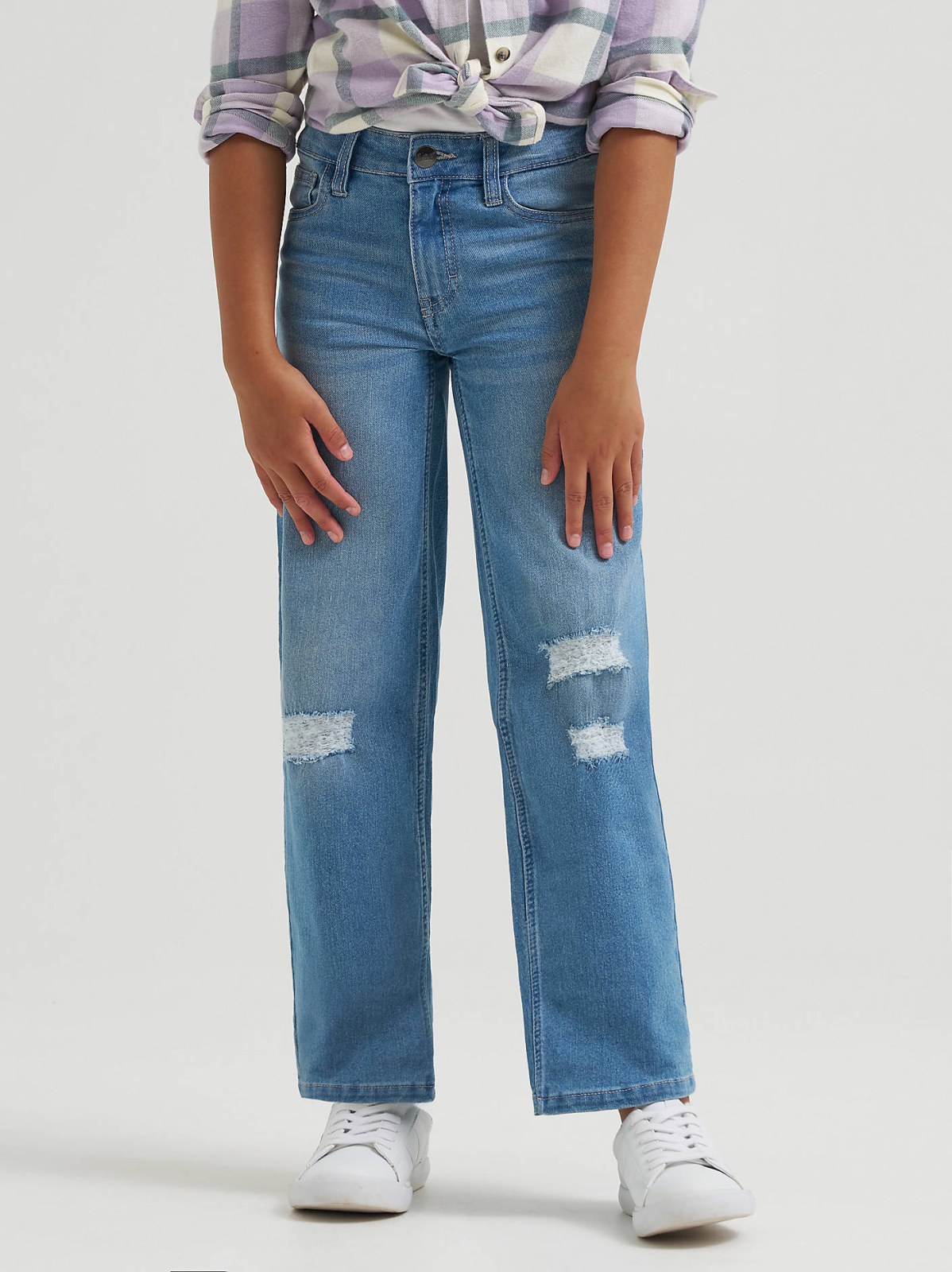 Girl's Distressed Wide Leg Jean - view 2