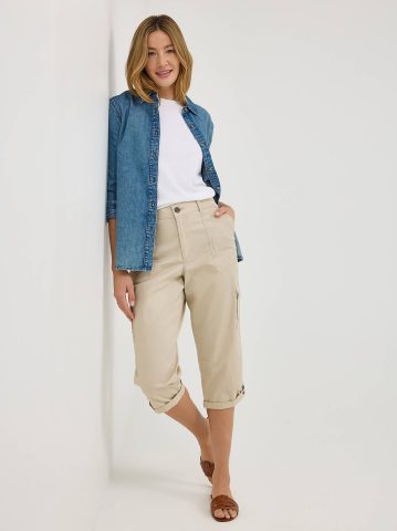 Women's Ultra Lux Comfort with Flex-to-Go Relaxed Fit Cargo Capri