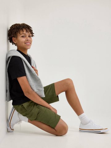 Boy's Rib Stretch Pull On Cargo Short