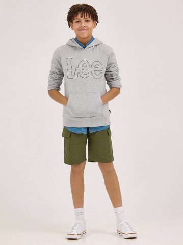 Boy's Popover Fleece Logo Hoodie