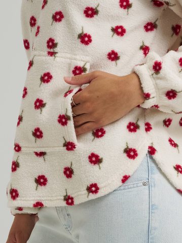 Women's Printed Sherpa Pullover